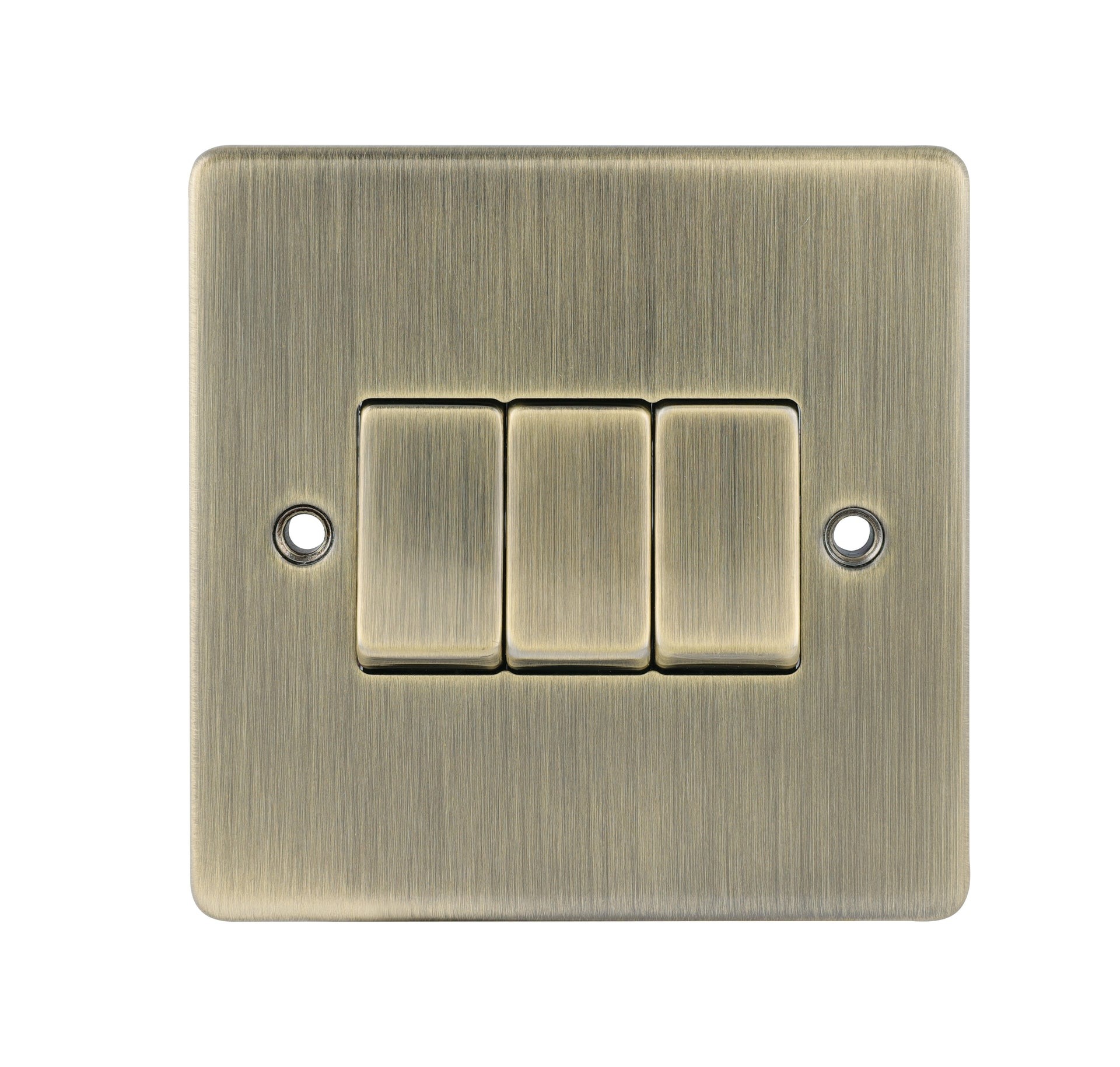 D-SP632-ABM 3 Gang 2 Way Switch Metal Insert Antique Brass